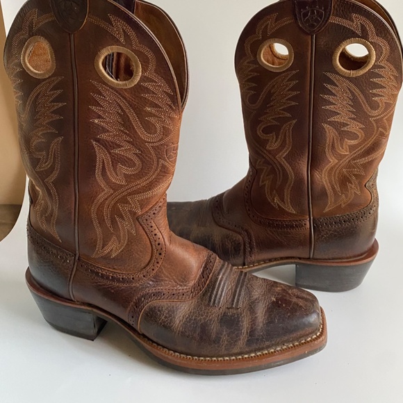 Men's Ariat Leather Western Cowboy Boots 10 D - Picture 14 of 16